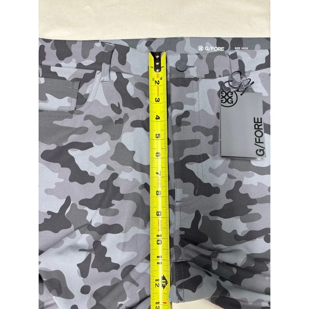 NWT G/FORE Mens TOUR 5 POCKET 4-WAY STRETCH STRAIGHT LEG PANTS Grey‎ Camo 35/32